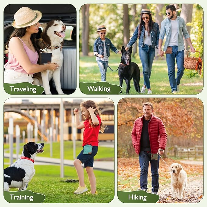 ETIAL Dog Treat Pouch,Portable Puppy Dog Training Treat Bag,Hand Free Dog Walking Bag,Auto Closing Pet Feed Snack Reward Pocket,Dog Food Dispenser for Pet Puppy Travel or Outdoor Use (Navy)