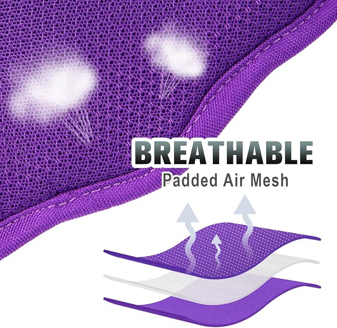 BARKBAY No Pull Dog Harness Large Reflective Dog Harness with Front Clip and Easy Control Handle for Walking Training Running with ID tag Pocket(Purple,L)