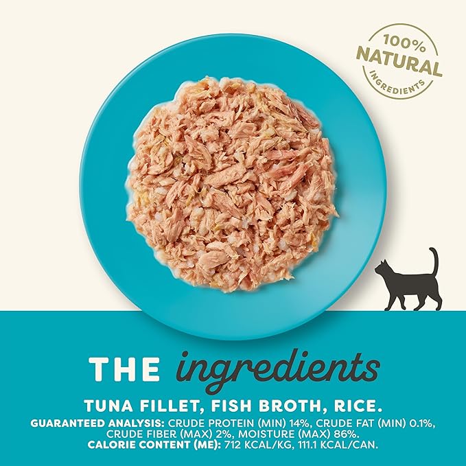 Applaws Natural Wet Cat Food in Broth, Limited and Natural Ingredients, High Protein with No Artificial Additives, Tuna Fillet in Broth (6 x 5.5oz Cans)