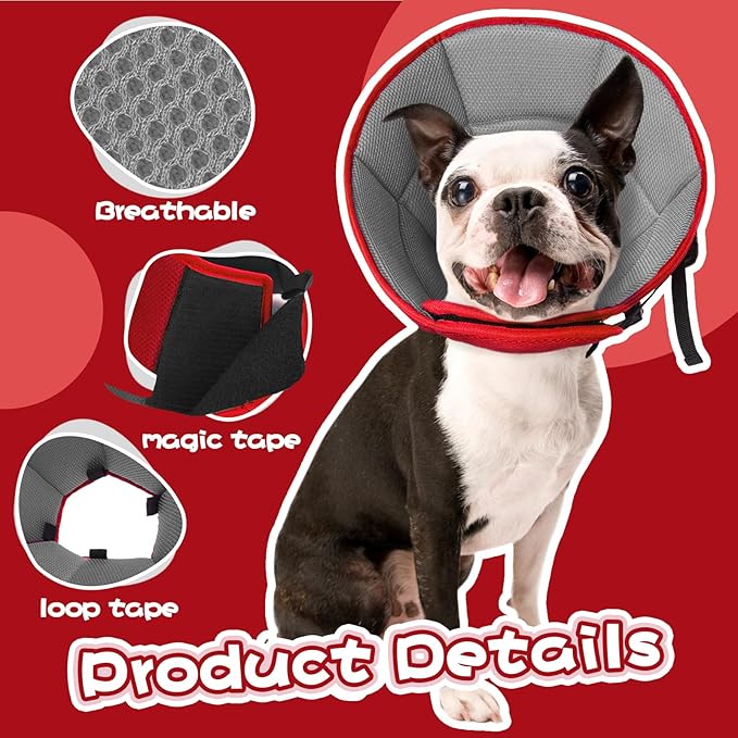 Dog Cone Collar Soft Cone for Medium Dogs After Surgery Adjustable Elizabethan Collar for Dogs to Stop Licking Wounds, Biting Stitches Professional Pet Recovery Cones E-Collar for Dog