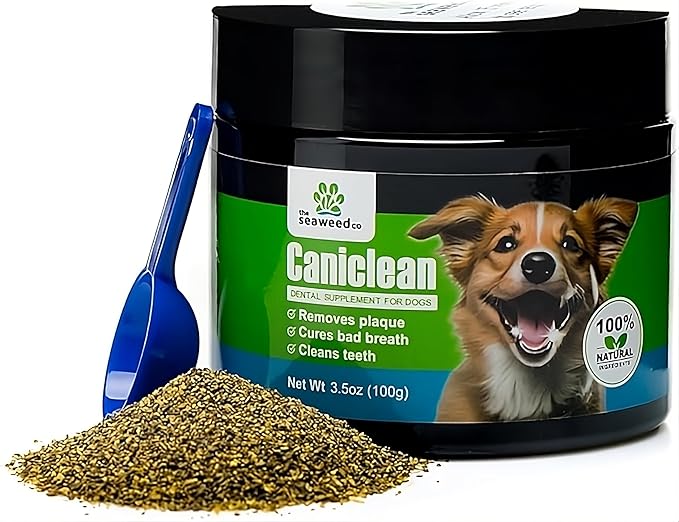 Caniclean Tartar Remover for Dogs - Seaweed for Dogs Teeth to Remove Plaque and Freshen Stinky Dog Breath - 3.5oz/100g