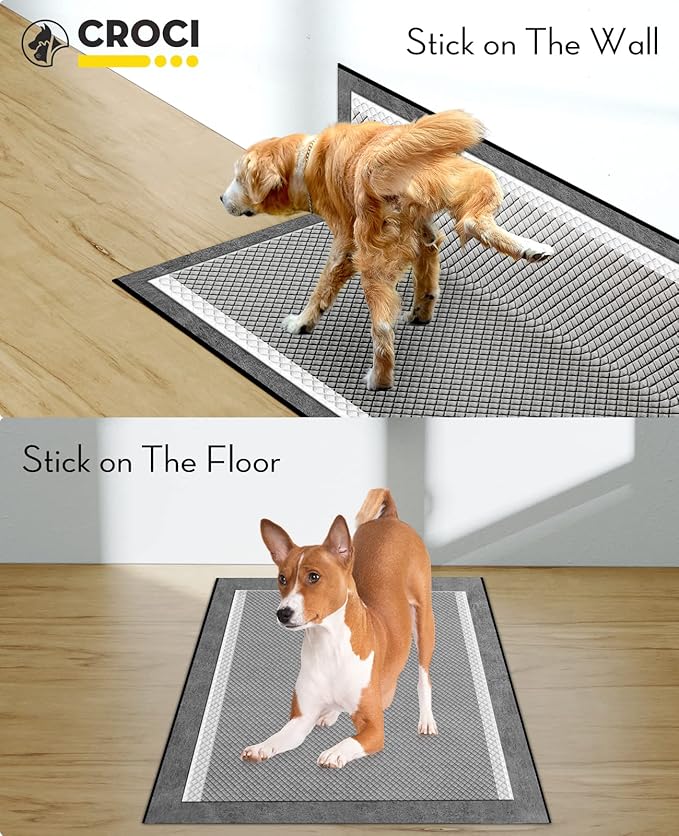 CROCI Charcoal Puppy Pads 23"x24" Standard Size, Odor-Control Carbon Dog Training Pads Absorbs Up to 4 Cups of Liquid, 6-Layer Leak-Proof & Quick Dry Pee Pads for Dogs, Disposable (100 Counts)