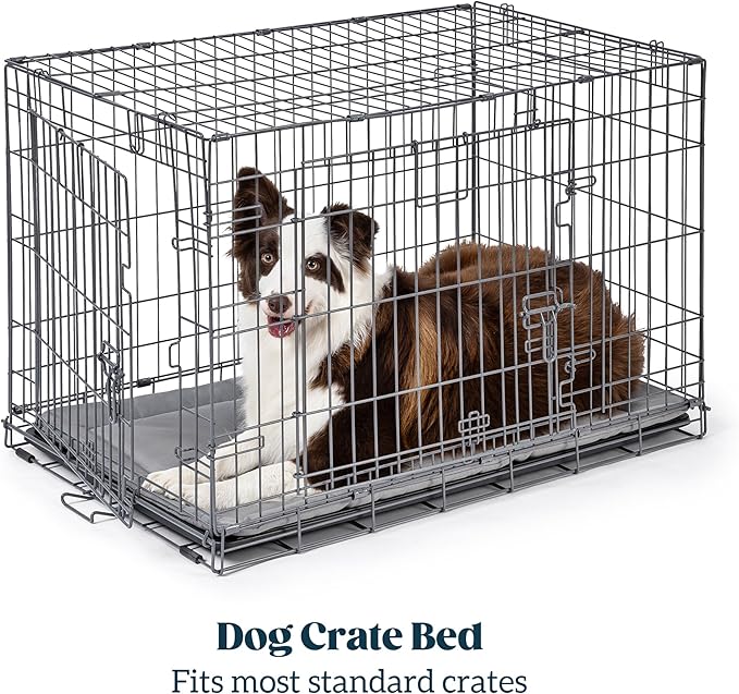 Cybarmour Chew Proof Dog Crate Pad - Outdoor Indestructible Dog Bed - Tough - Potable - Machine Washable - Water & Dirt-Resistant - Jumbo Breeds & Fits 54-Inch Crate - 53"x35", Limestone