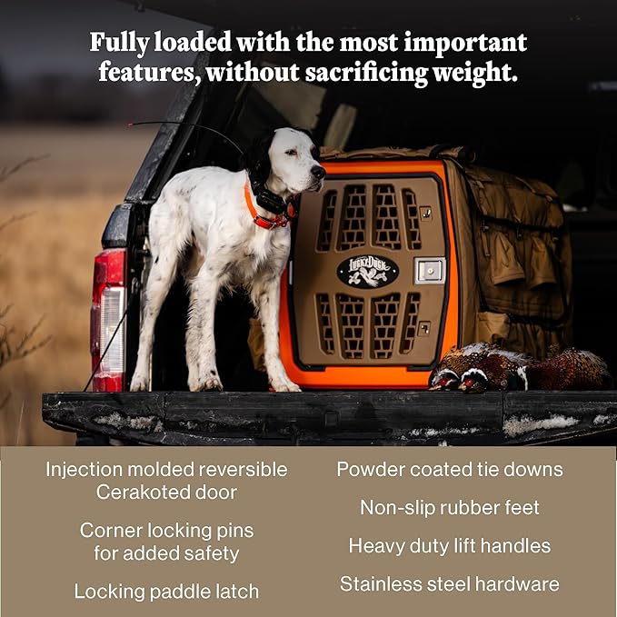 Lucky Dog Kennel, Durable Crash Tested Portable Dog Crates, Large, Uplander (Orange)