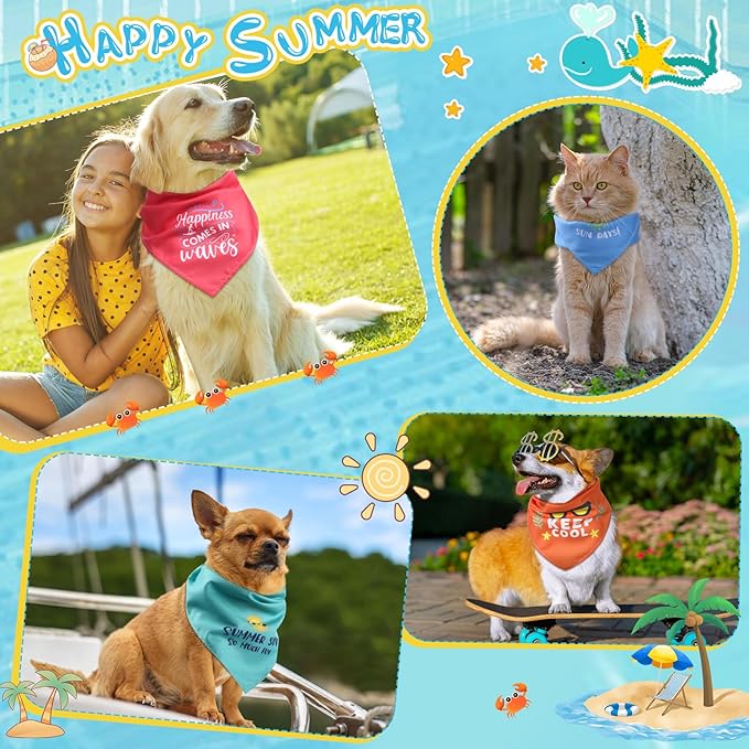100 Pcs Dog Bandana Bulk with Sayings Summer Pet Triangle Scarf Bibs Washable Puppy Kerchief Adjustable Grooming Supplies for Small Medium Large Dog Cat Costume Accessories