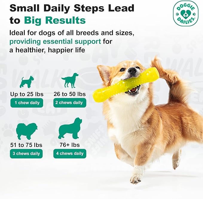 Doggie Dailies Skin & Coat Supplement Support, Salmon Oil for Dogs Skin and Coat with Collagen, Omega 3, Krill Oil, Biotin, & Coconut Oil for Dogs (Duck) 225 Soft Chews