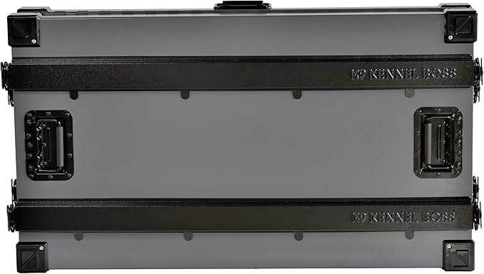 Heavy Duty Fully Collapsible Powder-Coated Aluminum Dog Crate - Medium-Long (Gray)