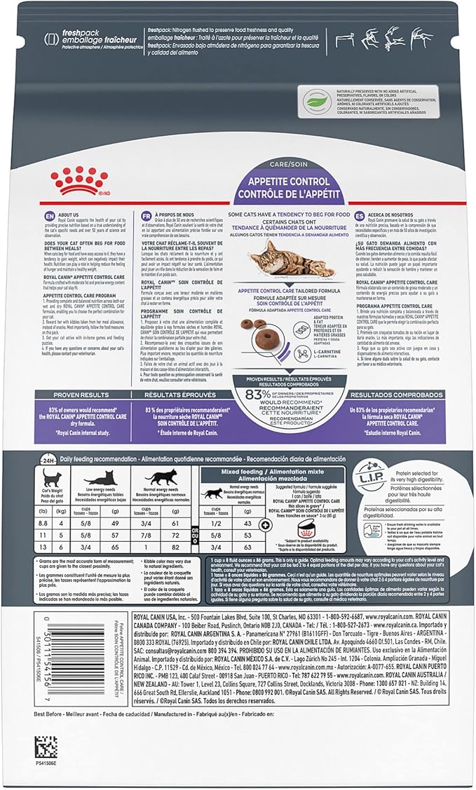 Royal Canin Feline Care Nutrition Appetite Control Care Adult Dry Cat Food, 14 lb Bag