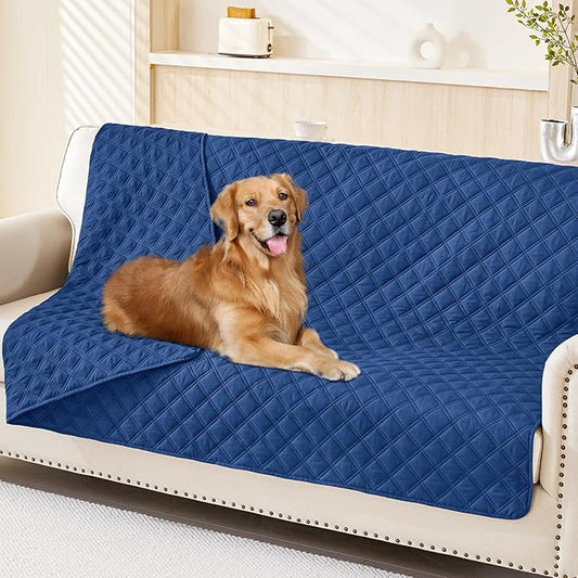 Smiry Waterproof Dog Blanket, Reversible Dog Bed Cover Pet Blanket, Soft Pet Couch Covers for Sofa Washable, Bed Couch Sofa Furniture Protector for Puppy Cat Kids (52"x82", Navy/Navy)