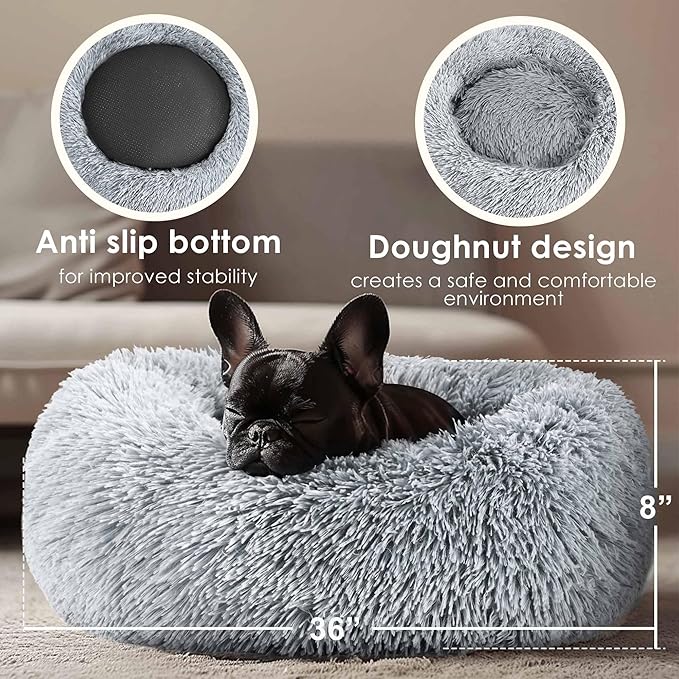 Extra Large Dog Beds, 36 Inch Human Dog Anxiety Relief Squishmallow Comfort Bed, Indestructible & Chew Proof Pet Beds (QianHui)