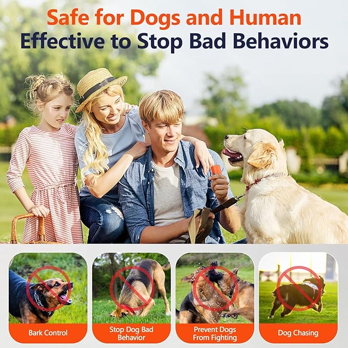 Ultrasonic Dog Bark Deterrent Device, Anti-Barking Control Device with LCD Screen & 3 Modes, Dog Training Tools to Stop Bad Behaviors, Safe Trainer Up to 35ft for Indoor Outdoor Use-04
