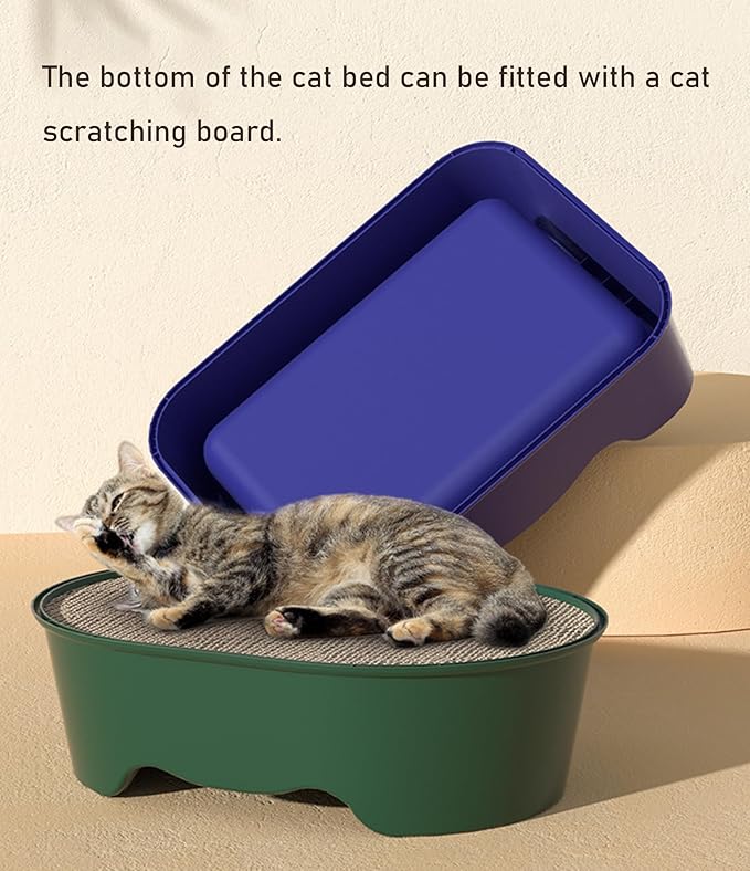 Plastic Cat Bed 100% Recycled Plastic - Cat Bed Durable Washable Breathable & Antislip Easy to Clean Great for Small -White
