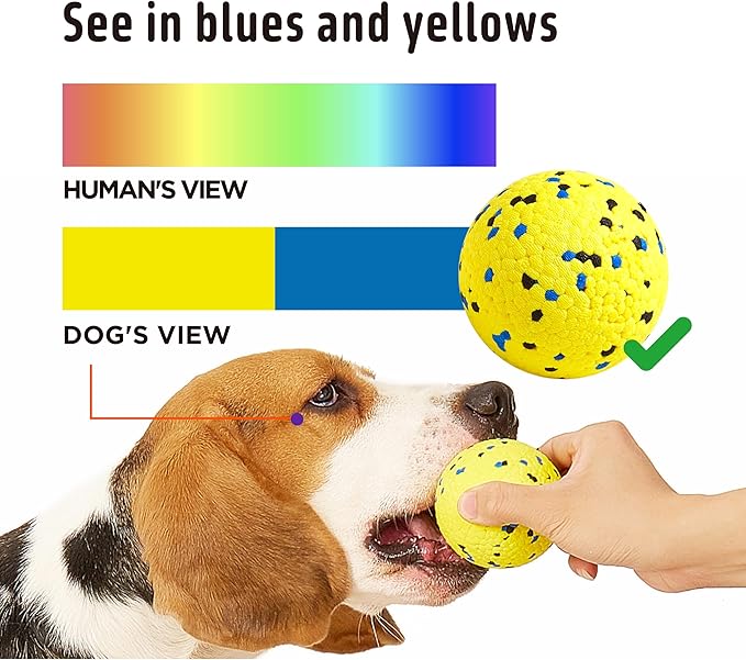 Dog Balls, 3Pcs Chew Toys Tennis Ball for Aggressive, Chewers Durable Teething Molar Tug Dog Toys, Interactive Fetch Balls Gift Set for Large Medium Dogs and Puppies, Durable Tug Toy, Yellow