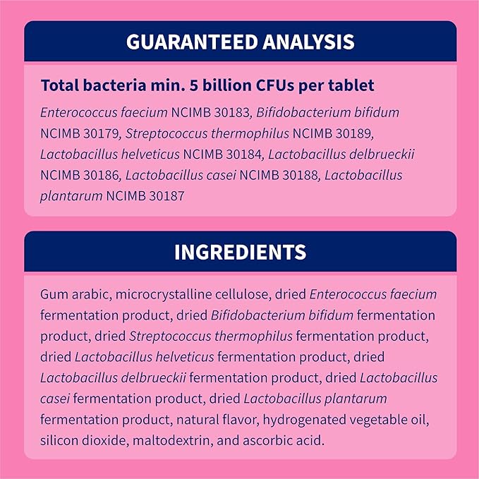 Nutramax Proviable Probiotics for Dogs, Daily Digestive Health Supplement with Multiple Strains of Bacteria, Dog Probiotics Plus Prebiotics, 60 Chewable Tablets