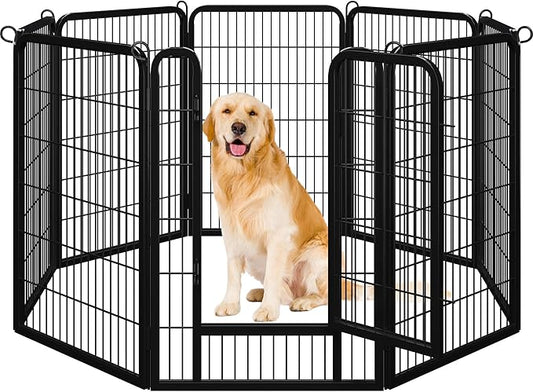 Yaheetech Dog Playpen, 40 inch 8 Panels Dog Pen for Indoor Heavy Duty Puppy Exercise Pen Metal Pet Fence for RV Camping/Yard/Garden