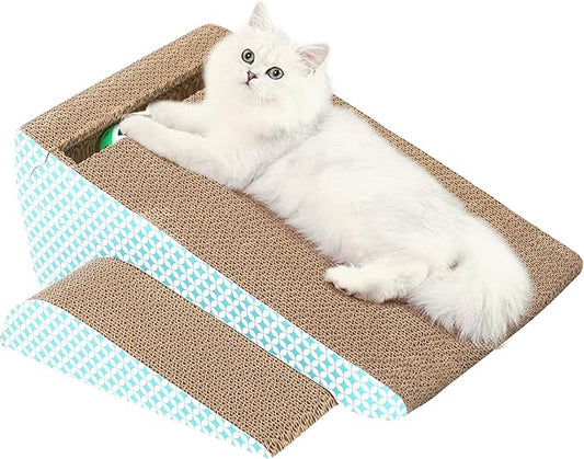 Slope Cut Ball Cat Scraper Combination - Durable Cat Leisure Bed - Indoor Scraper and Play House - Corrugated Toy Cat Birthday - 17.1L*7.4W*6.5H