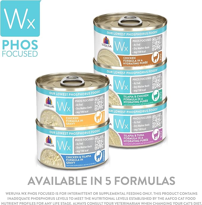 Weruva Wx Phos Focused, Chicken Formula in Gravy, 3oz Can (Pack of 12)