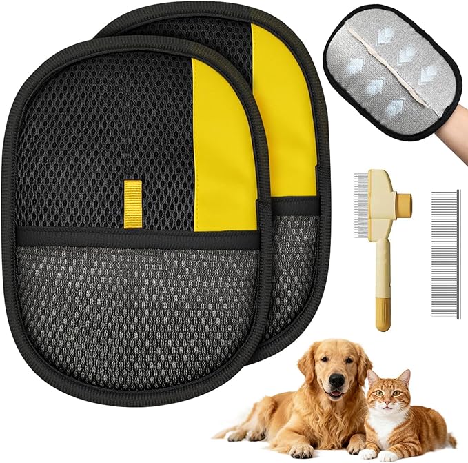 Pet Hair Removal Glove,Electrostatic Gloves for Cats & Dogs,Pet Hair Remover for Clothing,Couch, Carpet