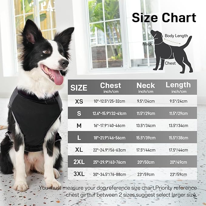 Warm Fleece Dog Coats for Large Dogs,D-Rings Waterproof Puppy Jacket for Cold Winter,Black XXXL