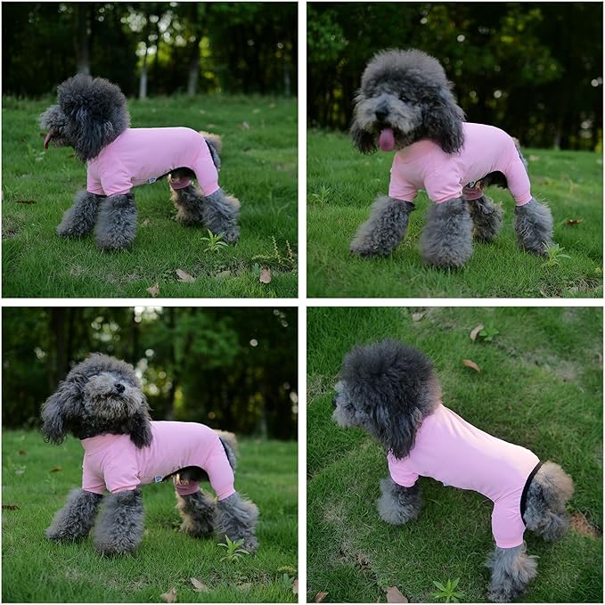 LoveLongLong Dog Jumpsuit with UV Protection and Quick-Dry Fabric for Spring Summer Pet Pajamas Pink XL