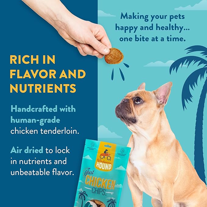 Just Chicken Chips | Premium Single Ingredient & Healthy Dog Treats | All Natural | Training Treats for Small to Large Dogs | Made in USA - 8oz