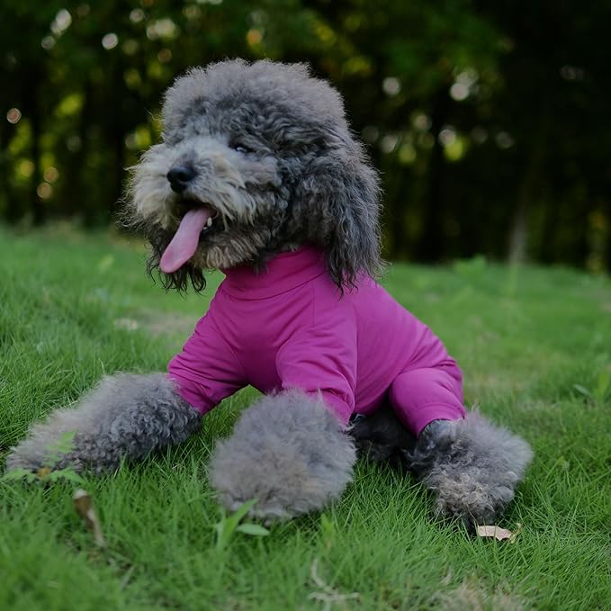LoveLongLong Dog Jumpsuit with UV Protection and Quick-Dry Fabric for Spring Summer Pet Pajamas Purplish red L