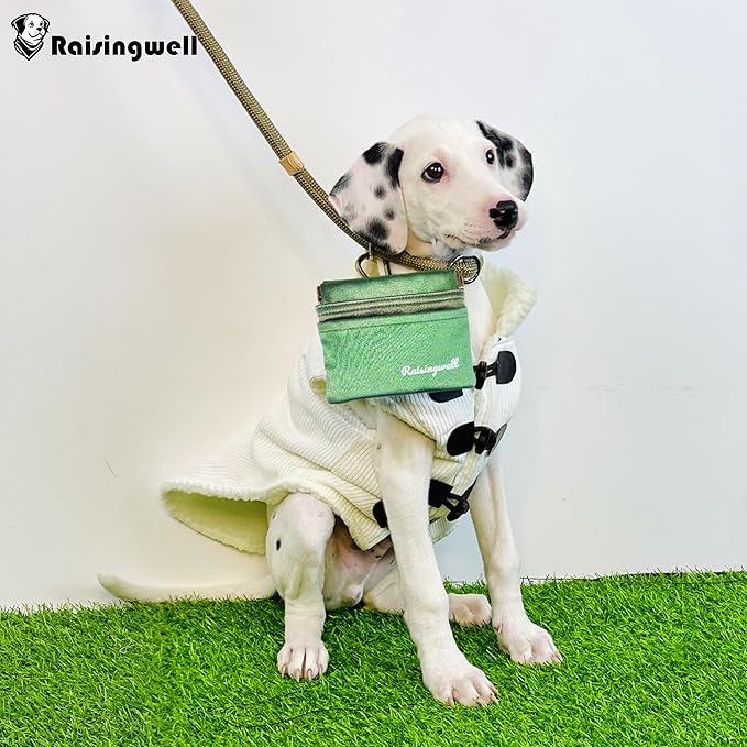 Dog Treat Pouch, Pocket Sized Pet Training Pouch, Hand Free Bronze Dog Walking Bag with Carabiner, Self-Closing Pet Feed Snack Reward, for Puppy Travel or Outdoor Use, NanoPTC