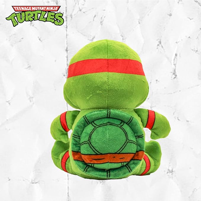 design LAB, Inc. Teenage Mutant Ninja Turtle Official Merchandise | TMNT Toys Squeaky Plush Dog Toy | Raphael | Stuffed Animal Turtle Squeaks for Interactive Play