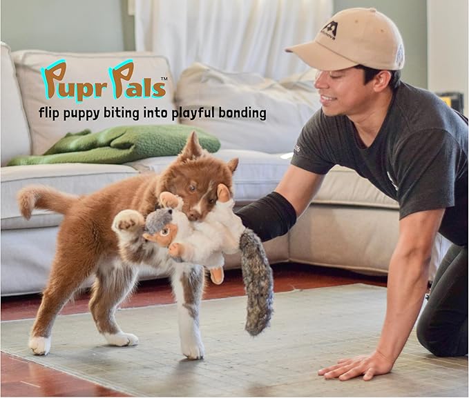 Pupr Pals Dog & Cat Toy Puppet with Tough Padding for Safe Interactive Play, Protection to Stop Puppy Kitten Biting Hands; for Boredom-Busting Training and Exercise