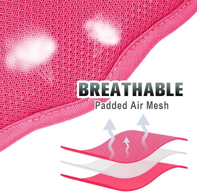 BARKBAY No Pull Dog Harness Large Reflective Dog Harness with Front Clip and Easy Control Handle for Walking Training Running with ID tag Pocket(Pink,S)