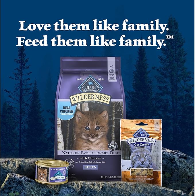 Blue Buffalo Wilderness High-Protein Grain-Free Wet Kitten Food, Chicken Paté Recipe, 3-oz Cans, 24-Count