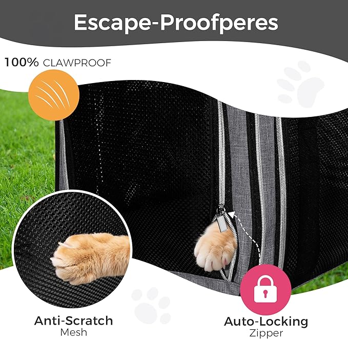 BAGLHER Pet Travel Carrier, Cat Carriers Dog Carrier for Small Medium Cats Dogs Puppies, Airline Approved Small Dog Carrier Soft Sided, Collapsible Puppy Carrier. Grey