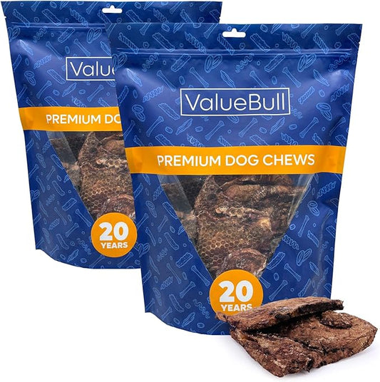 ValueBull Beef Lung Wafers, Premium 4 Pounds - Angus Beef Dog Treats, Grass-Fed, Single Ingredient