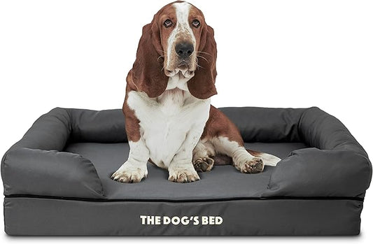 The Dog’s Bed Large Grey with Black Trim, Waterproof, Veterinary Grade Memory Foam, Pain Relief: Arthritis, Hip & Elbow Dysplasia, Post Surgery, Supportive, Washable Cover