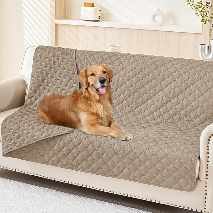 Smiry Waterproof Dog Blanket, Reversible Dog Bed Cover Pet Blanket, Soft Pet Couch Covers for Sofa Washable, Bed Couch Sofa Furniture Protector for Puppy Cat Kids (52"x82", Taupe/Taupe)