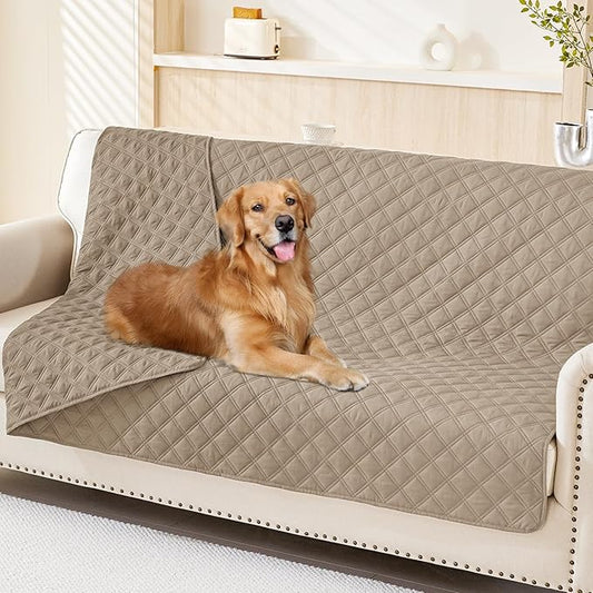 Smiry Waterproof Dog Blanket, Reversible Dog Bed Cover Pet Blanket, Soft Pet Couch Covers for Sofa Washable, Bed Couch Sofa Furniture Protector for Puppy Cat Kids (52"x82", Taupe/Taupe)