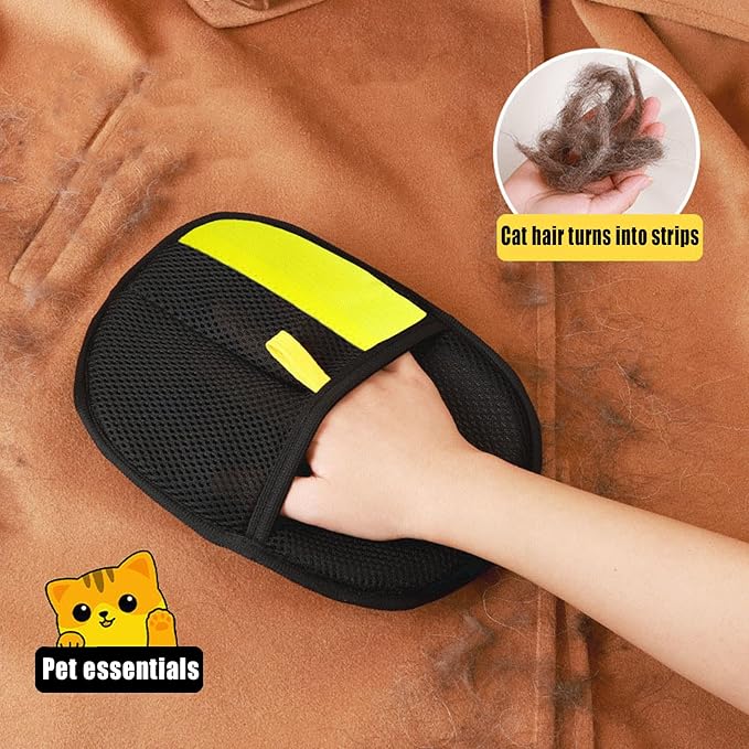 Pet Hair Removal Glove for Cats & Dogs, Upgraded Electrostatic Pet Hair Gloves, Reusable Magic Brush Pet Hair Remover Tool for Laundry, Couch, Carpet, Car Seat