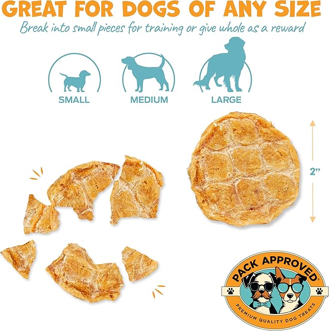 Chicken Chips - Crunchy, Single Ingredient Dog Treat -100% All Natural Chicken Breast - 12oz
