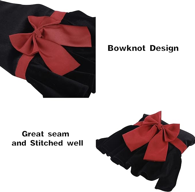 Dog Dress with Bowknot, Fashional All Weather Puppy Clothes Wedding Holiday Princess Pet Dresses for Small Dogs Cats Girl(Small, Black)