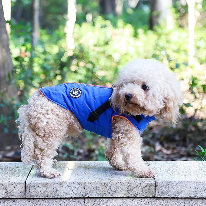 Norbi Dog Coat - Winter Jacket with Built-in Harness, Adjustable for Small to Large Dogs, Warm for Cold Weather