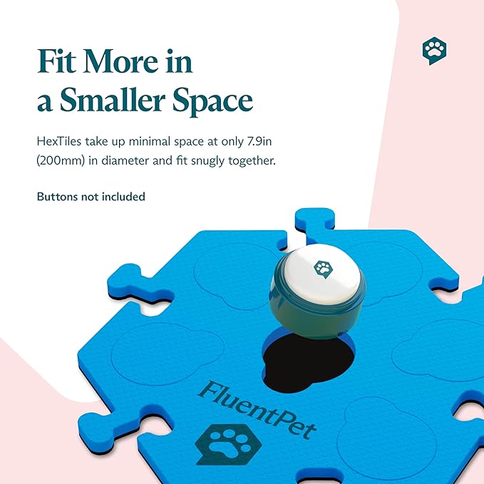 FluentPet HexTile - Green | Accessory Dog and Cat Button Learning Kits | Can Hold Up to 6 Buttons | Soft, Durable, and Non-Slip | Gift for Pet Lovers | Comes in 12 Colors