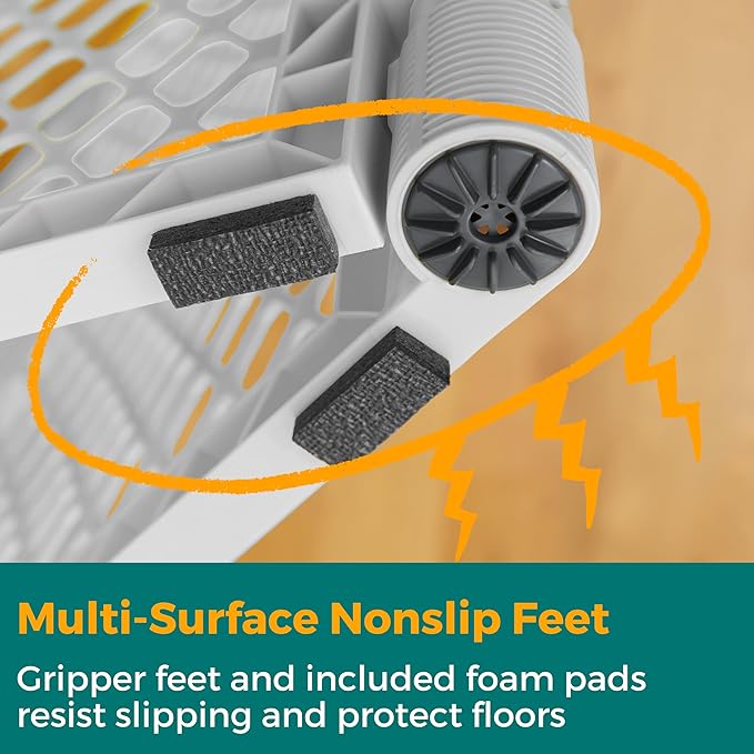 MyPet North States Petyard Plus: 5.5 Ft. Wide Folding Dog Playpen Indoor or Outdoor. 6-Panel Freestanding Play Pen Dog Gate Made in USA. 26" Tall, Light Gray