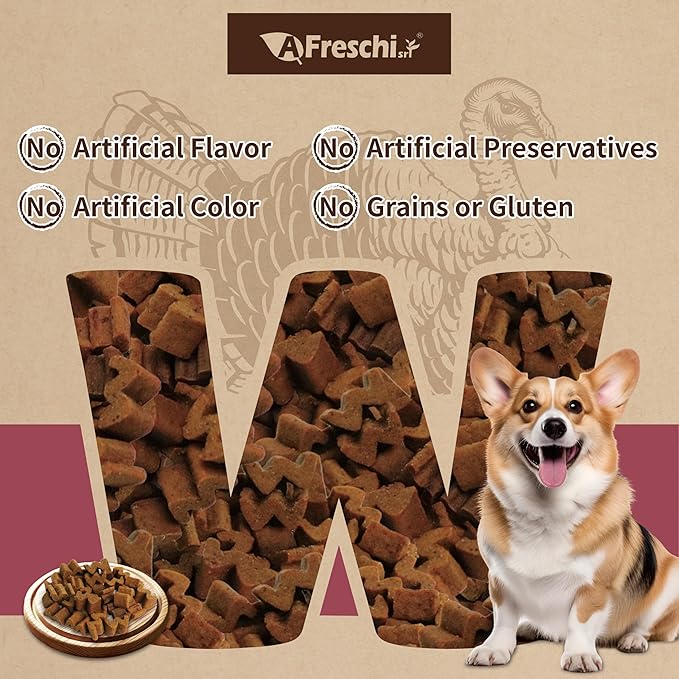 Afreschi Air-Dried Dog Food Turkey & Salmon Recipe 2.2 lb, All-Natural, Complete & Balanced, Grain-Free, High-Protein, Limited Ingredients