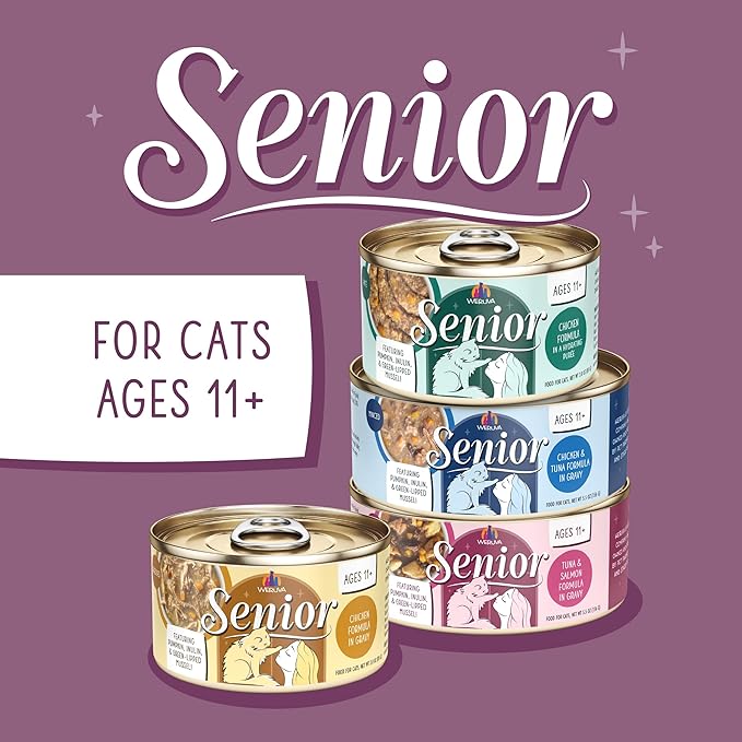 Weruva Senior Cat Food, Chicken in a Hydrating Purée, 3oz Can, Pack of 12