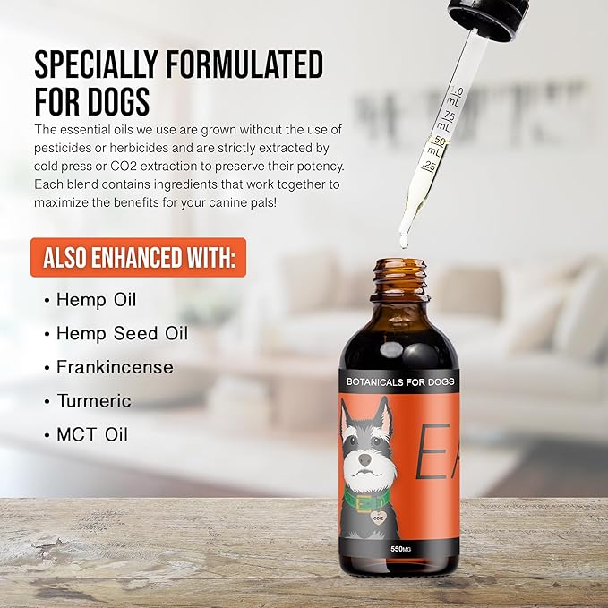 Ease - Pet Hemp Oil for Dogs - Hip, Joint, & Mobility Support - Comfort & Daily Wellness Drops with Turmeric, Frankincense, & MCT Oil