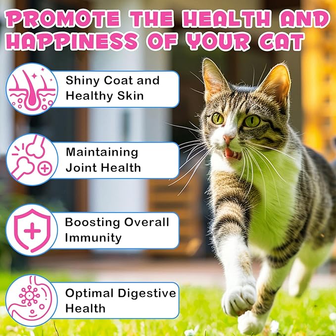 Collagen for Cats, Skin and Coat Supplement for Cats, Liquid Itch Relief with Allergies, Support Immunity, Joint Health, Cat Collagen Supplement