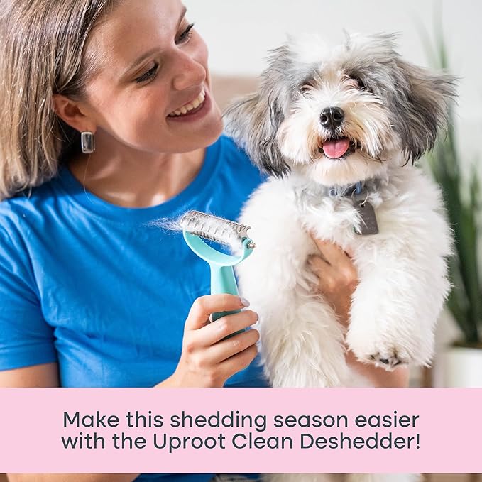 Uproot Clean Undercoat Rake for Dogs - Versatile Dematting Comb for Dogs, Cats & Bunnies - Dual-Sided 9 & 17 Blade Dog Deshedding Brush - Gentle & Effective Grooming Tool for All Coat Types