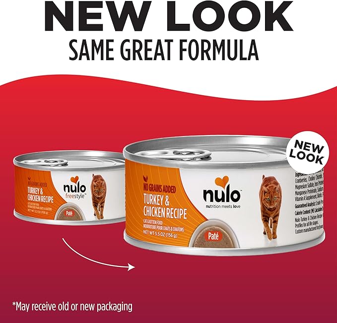 Nulo Turkey & Chicken Recipe Pate Wet Canned Cat Food, 5.5 Ounce (Pack of 24)