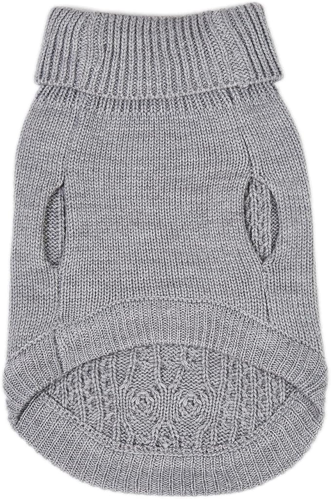 Stretchy Cat Sweater - 17 Colors & 6 Sizes | Snug Winter-Ready Knit for Boy/Girl Cats & Kittens(Grey, Medium)