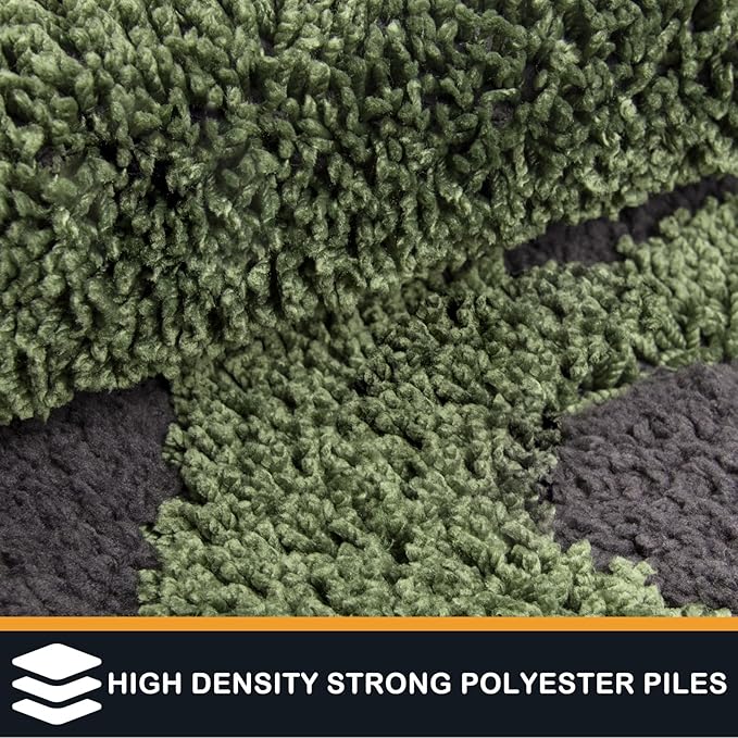 PURRUGS Dirt Trapping Door Mat 33.5" x 59", Non-Skid/Slip Machine Washable Microfiber Entryway Rug, Dog Doormat, Super Absorbent Welcome Mat for Muddy Wet Shoes and Paws, Green